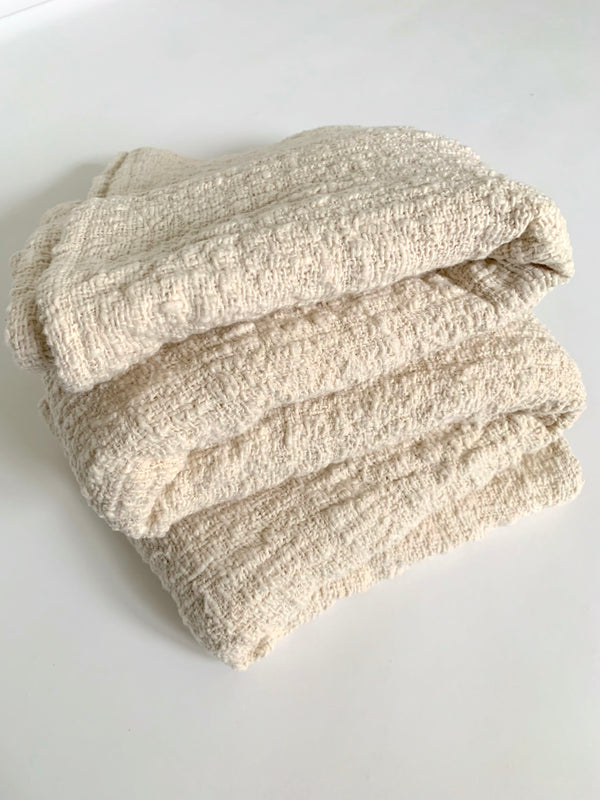 Abbie Organic Cotton Black and White Bath Towels