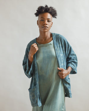 THE NATURALLY-DYED EMBROIDERED OVERSIZED CARDIGAN